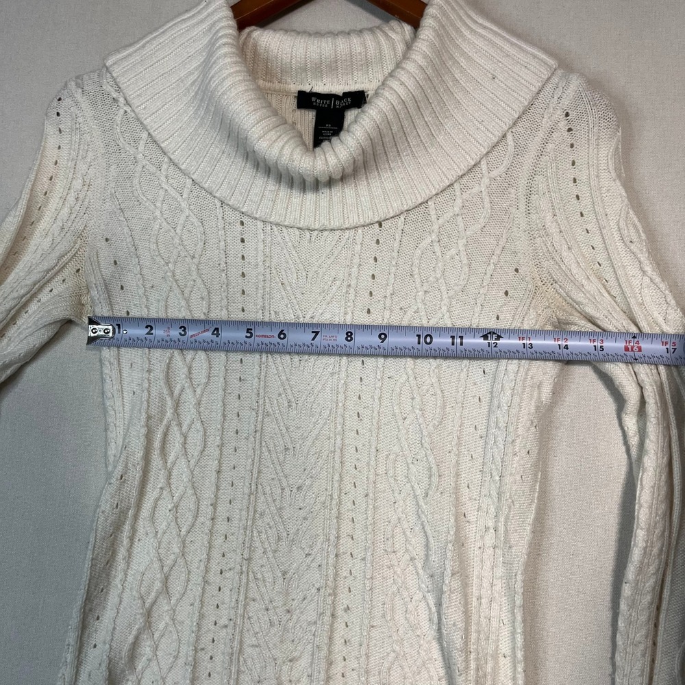 White House‎ Black Market Cream Cable Knit Cowl Neck Sweater Pullover - Size XS - Picture 8 of 8